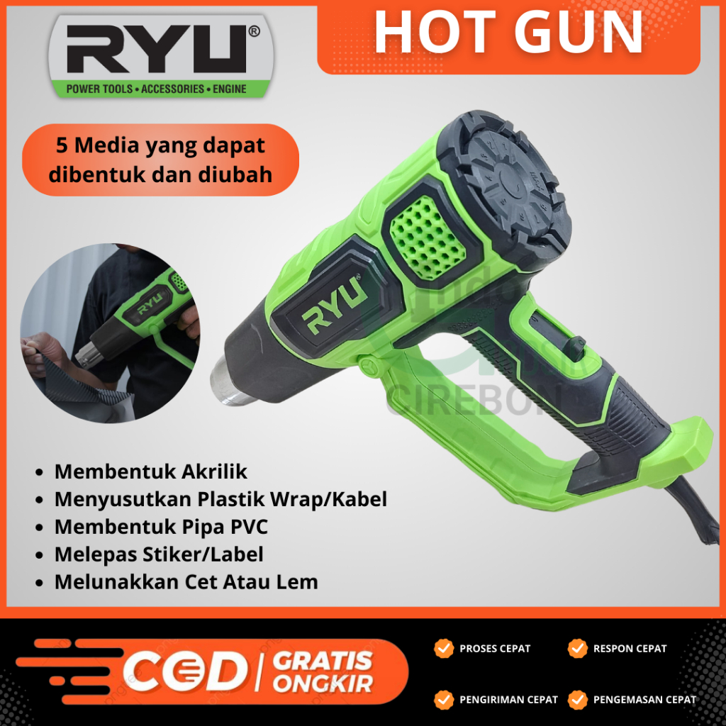 Jual Hot Gun Mesin Pemanas Listrik RYU Heat Gun RHG 600-4 | Shopee ...