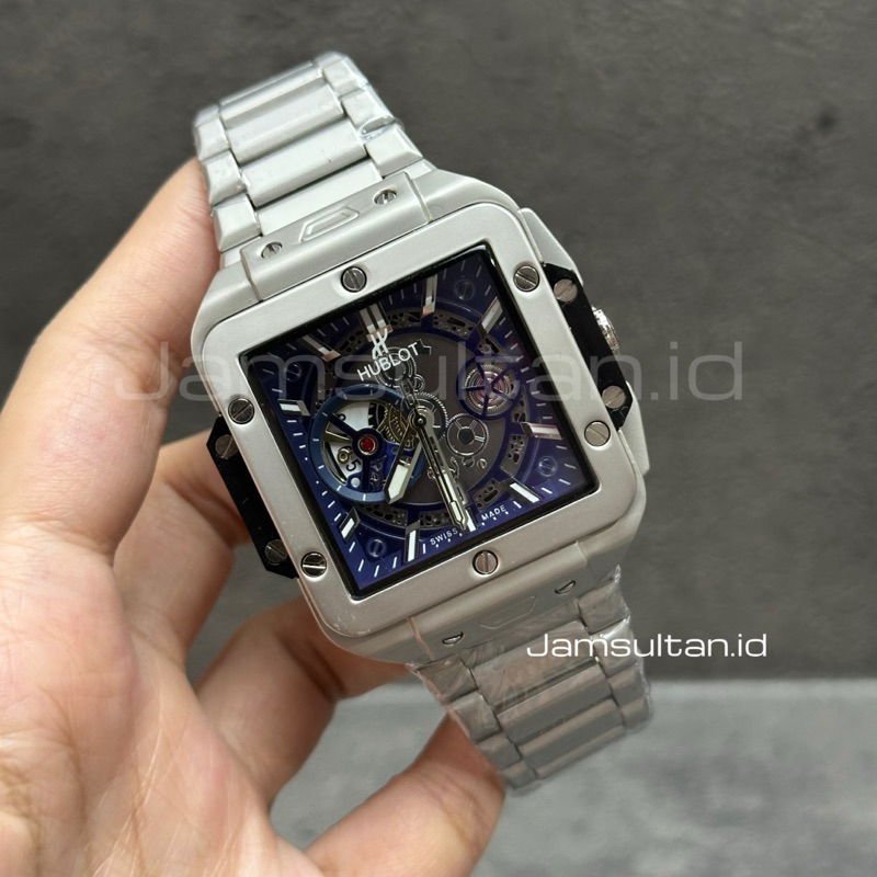 Jual JAM TANGAN SULTAN PRIA HB SQUARE STAINLESS DIAMETER 45MM QUARTZ ...