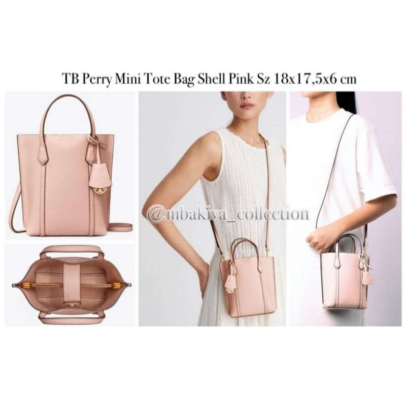 Jual TB Perry Mini Tote Bag Shell Pink | Shopee Indonesia