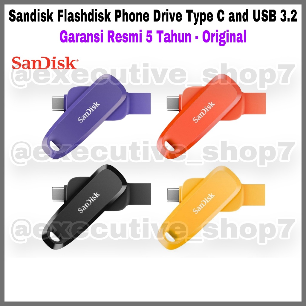 Jual Sandisk Flashdisk Phone Drive Type C and USB 3.2 - Garansi Resmi 5 ...