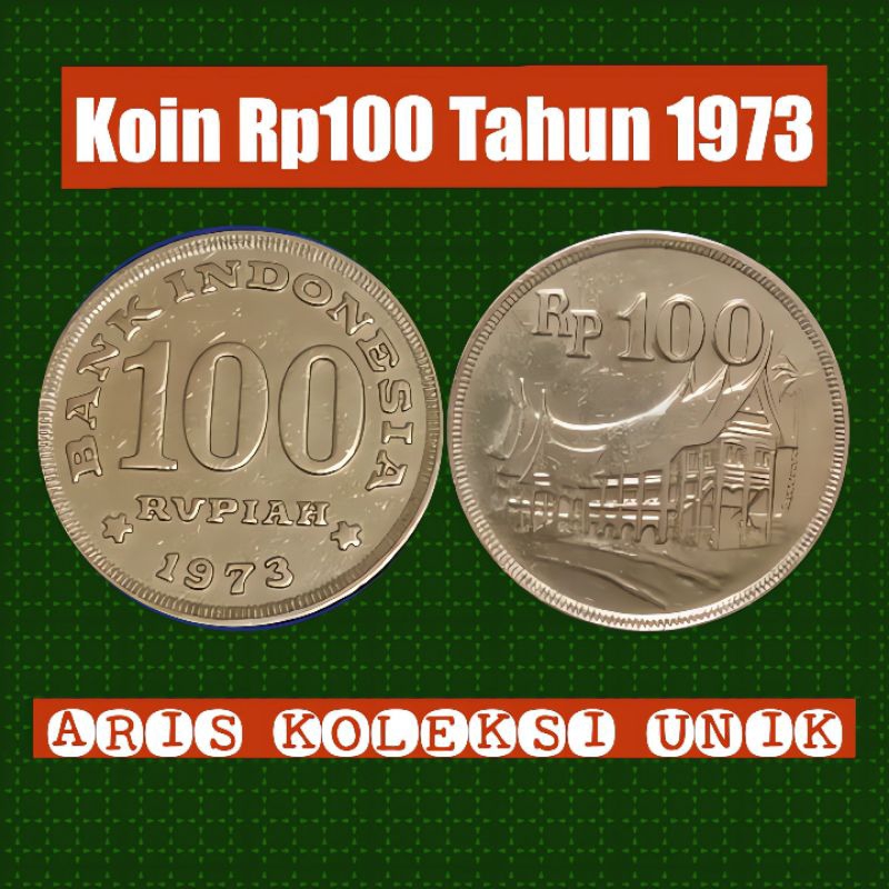 Jual koin Rp100 tebal tahun 1973 rumah minang. | Shopee Indonesia