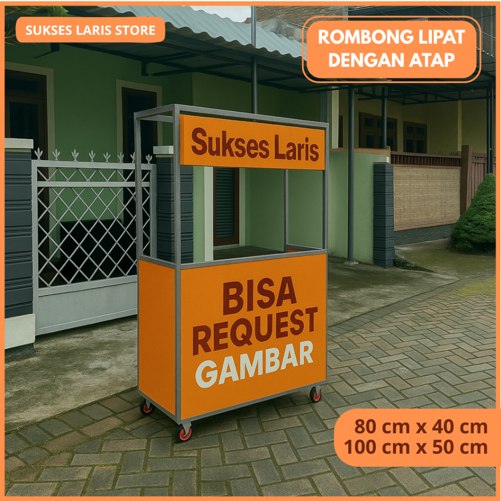 Jual BOOTH PORTABLE DENGAN ATAP DAN RODA | ROMBONG LIPAT BISA CUSTOM ...