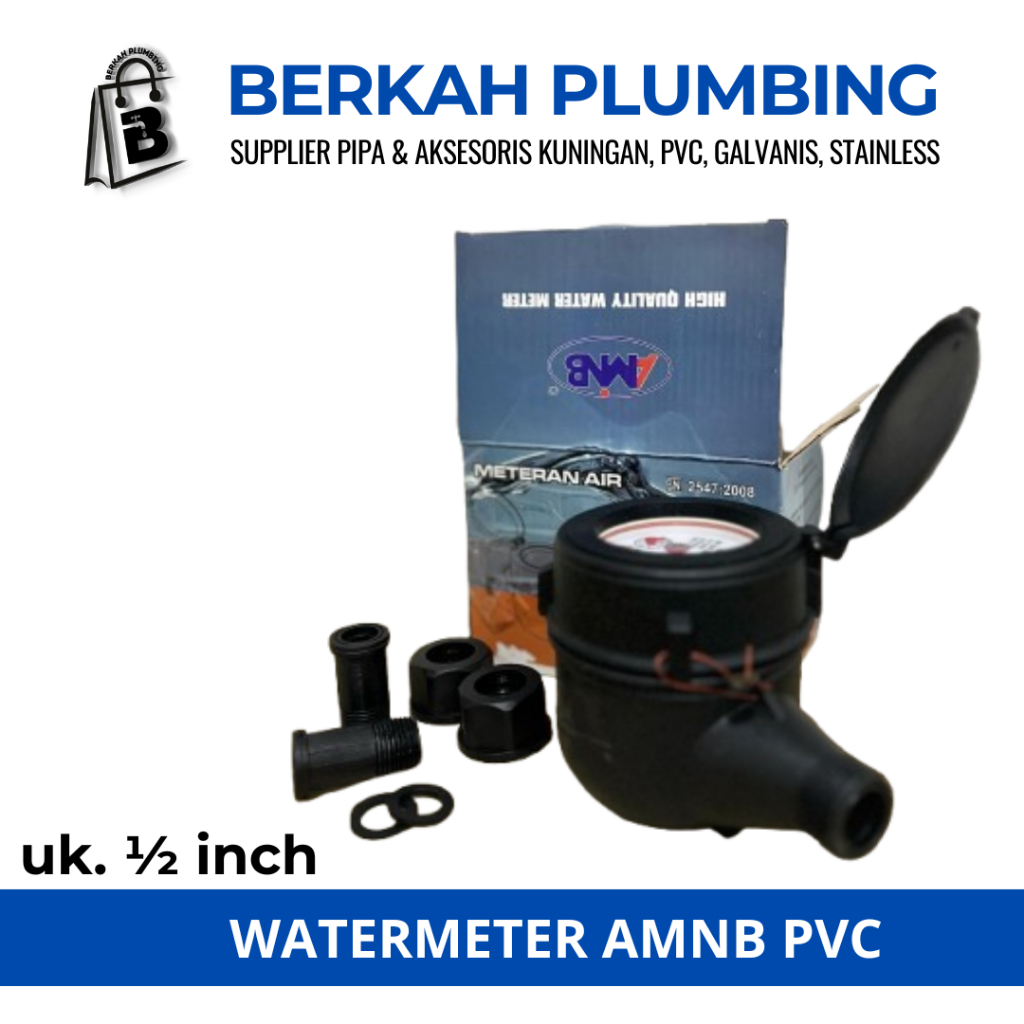 Jual Water Meter PVC MERK AMNB ukuran 1/2 Inch | Meteran Air PDAM ...