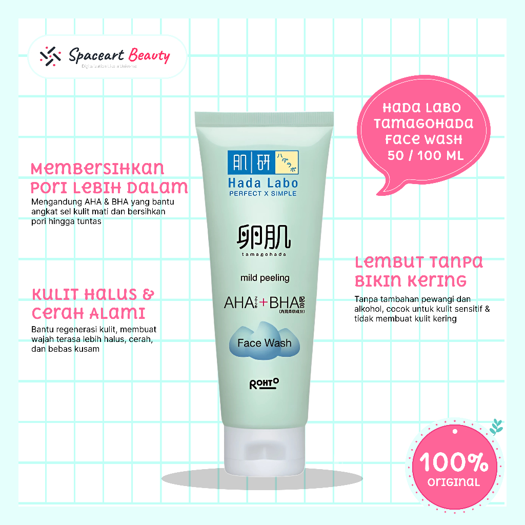 Jual Hada Labo Tamagohada Face Wash 50ml 100ml Sabun Cuci Muka AHA BHA ...