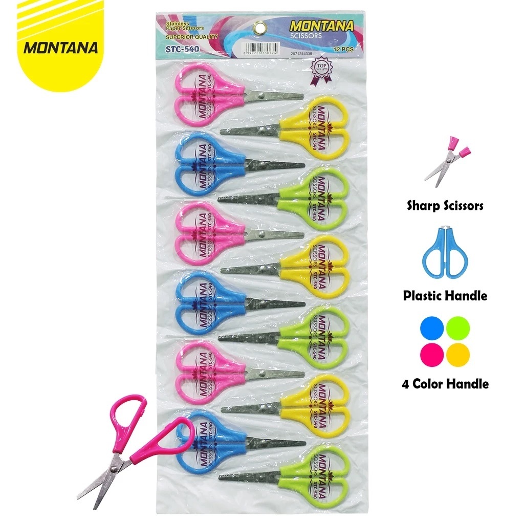 Jual (1 Renceng 12 Pcs) Gunting Warna Kecil Montana STC 540 / Gunting ...