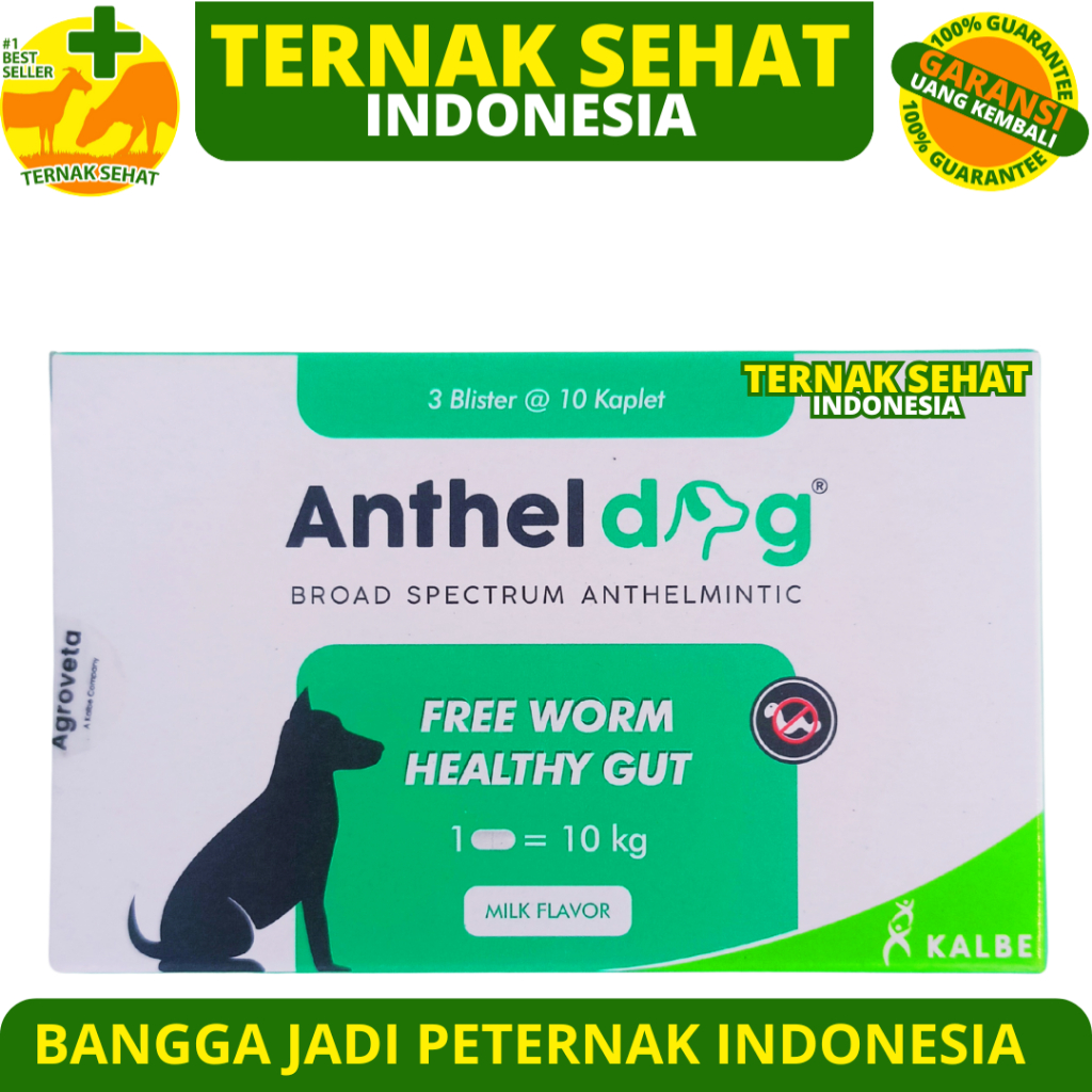 Jual ANTHEL DOG 1 TABLET (KEMASAN BLISTER) - Obat cacing anjing like ...