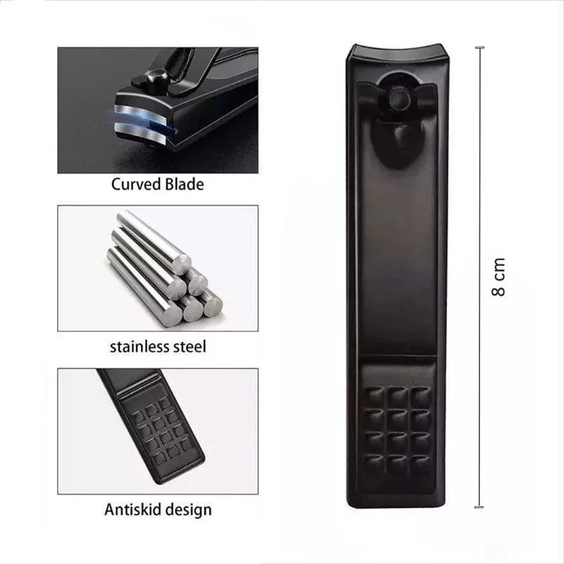 Gunting Kuku Kaki Tangan Stainless Steel Hitam Jumbo Anti Slip | AutoStock