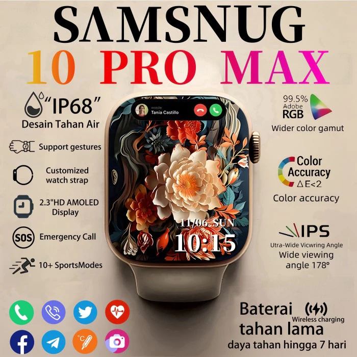 Samsung watch 10 pro max smartwatch series 10 2.3" hd touch screen
