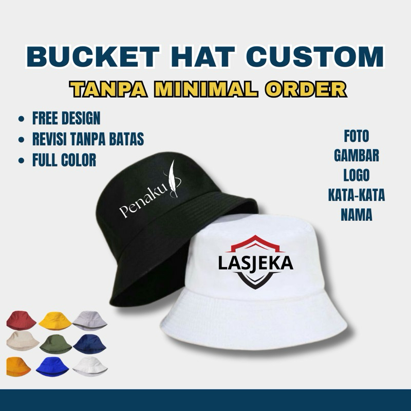 Jual BUCKET HAT TOPI BUKET HAT CUSTOM SABLON FULL WARNA BEBAS DESAIN ...