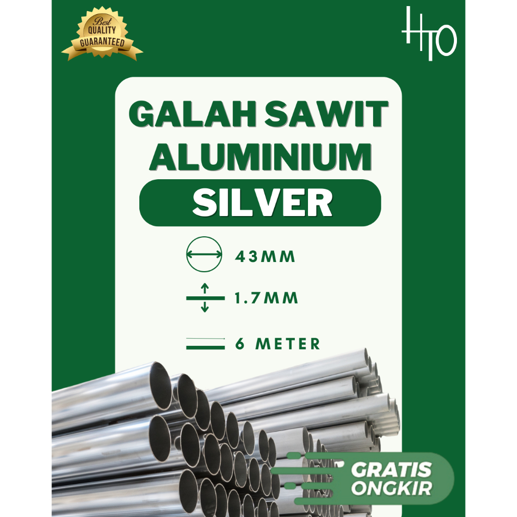 Jual [HEETO] Pipa Egrek/Galah Sawit (Silver) Aluminium Ukuran 43mm ...