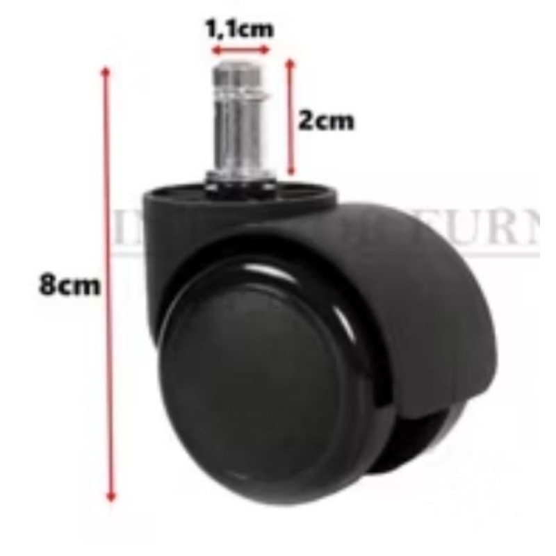 Jual Roda kursi drat dan tancap ukuran 2 inch roda putar fleksibel roda ...