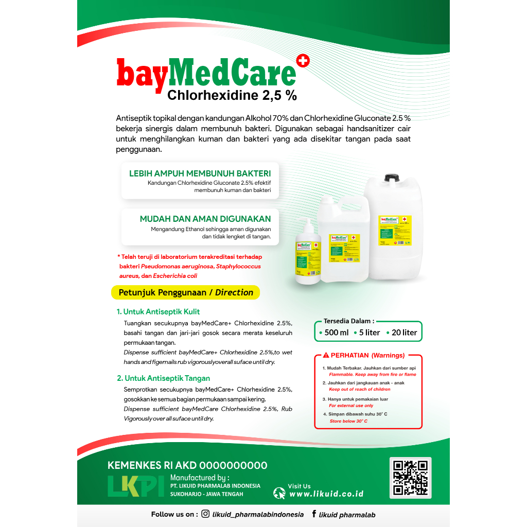 Jual Baymed Chlorhexidine 1 Karton 0,5% dan 2% 500ml | Shopee Indonesia