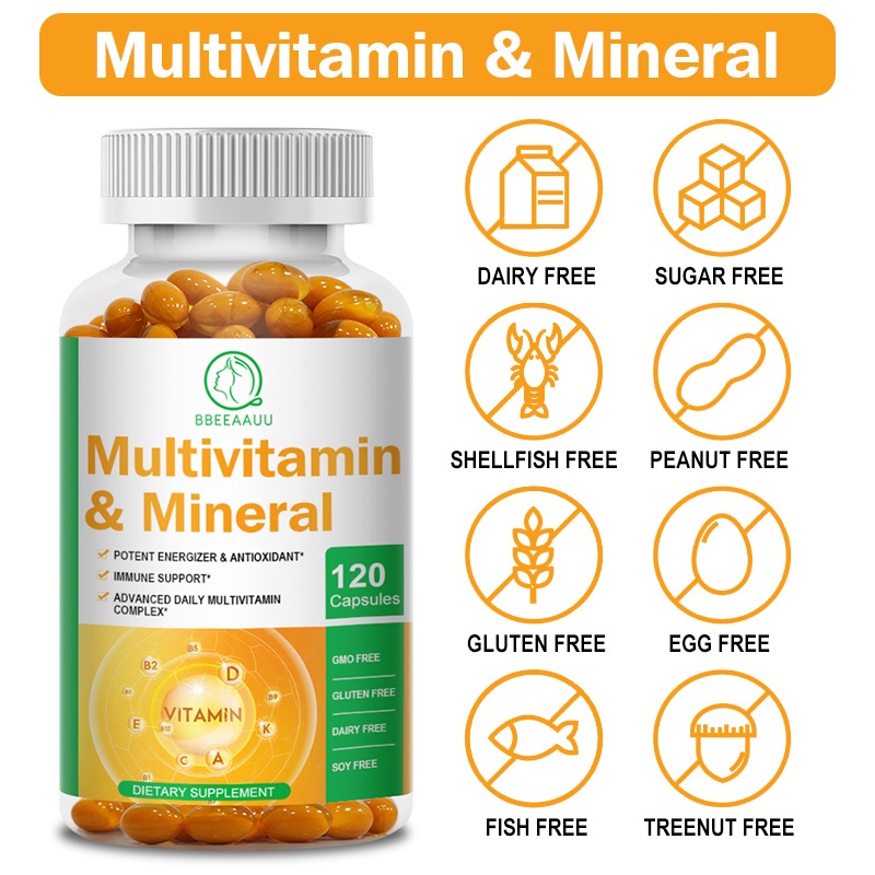 Jual BBEEAAUU Multivitamin & Mineral Kapsul dengan Vitamin A, C, B2, B3 ...
