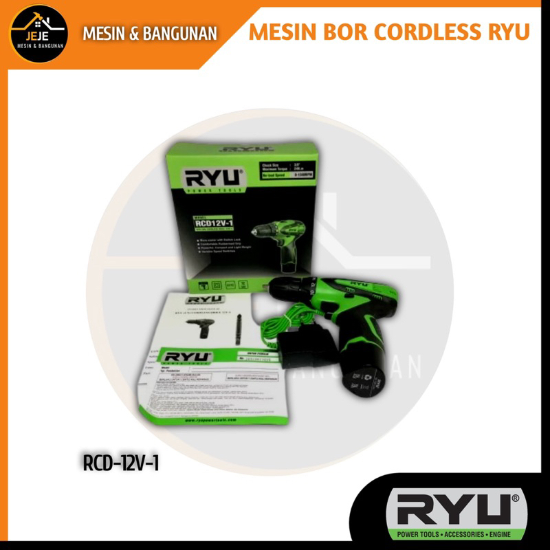 Jual Mesin Bor CORDLESS RYU RCD 12v-1 | Shopee Indonesia