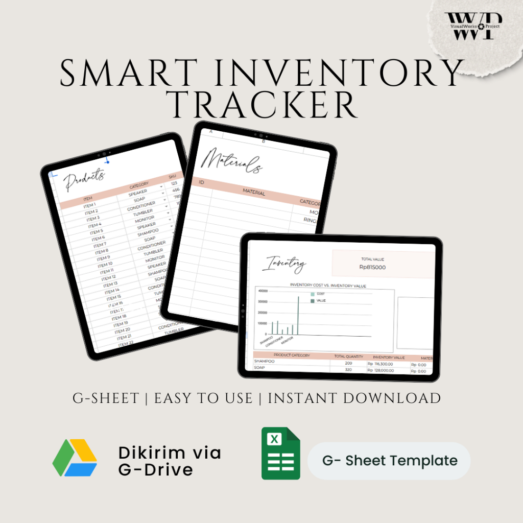 Jual Inventory Tracker Spreadsheet Small Business Inventory | Inventory ...