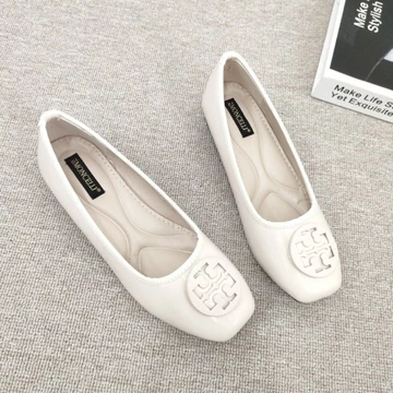 Simoncelli Sepatu Big Size Dan Normal 36 44 Wanita Flatshoes Mutiara Polos Sepatu Kerja Hitam