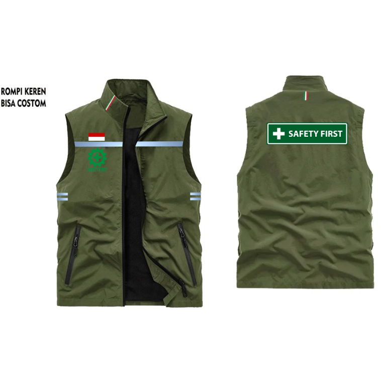 Jual Rompi Vest Pria Wanita Team Safety Lapangan | Vest Custom Outdoor ...