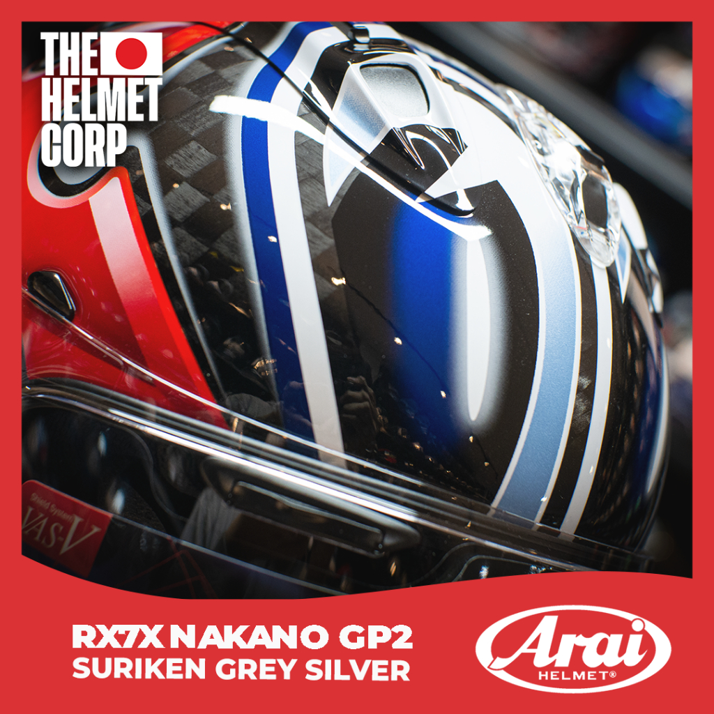 Jual ARAI RX7X SRC NAKANO GP2 SHURIKEN GREY SILVER FULL FACE