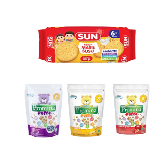 Jual PAKET HEMAT PROMINA PUFF + BISKUIT SUSUS SUN // SNACK MPASI 8 ...