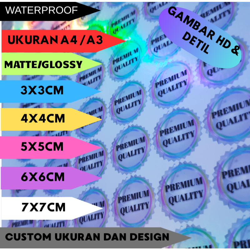 Jual STIKER LABEL CUSTOM Vinyl Uk.A4 & HVS Uk.A3 High Quality ...