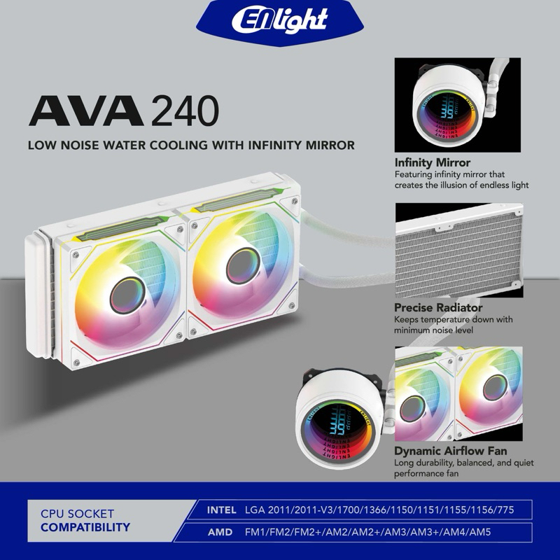 Jual AIO Liquid Cooler Water Cooling CPU Procesor Enlight AVA 240 ...
