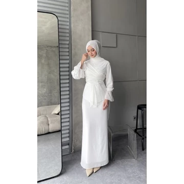 Ameena Dress Ceruti Ootd Hijab Fashion Simple Seragam Bridesmaid Kondangan