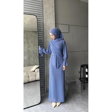 Ameena Dress Ceruti Ootd Hijab Fashion Simple Seragam Bridesmaid Kondangan