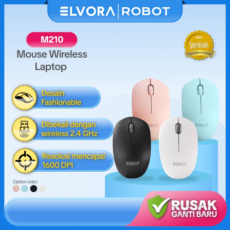 Jual ROBOT M210 Mouse Wireless Tanpa Kabel 2.4GHz PC Laptop Komputer ...