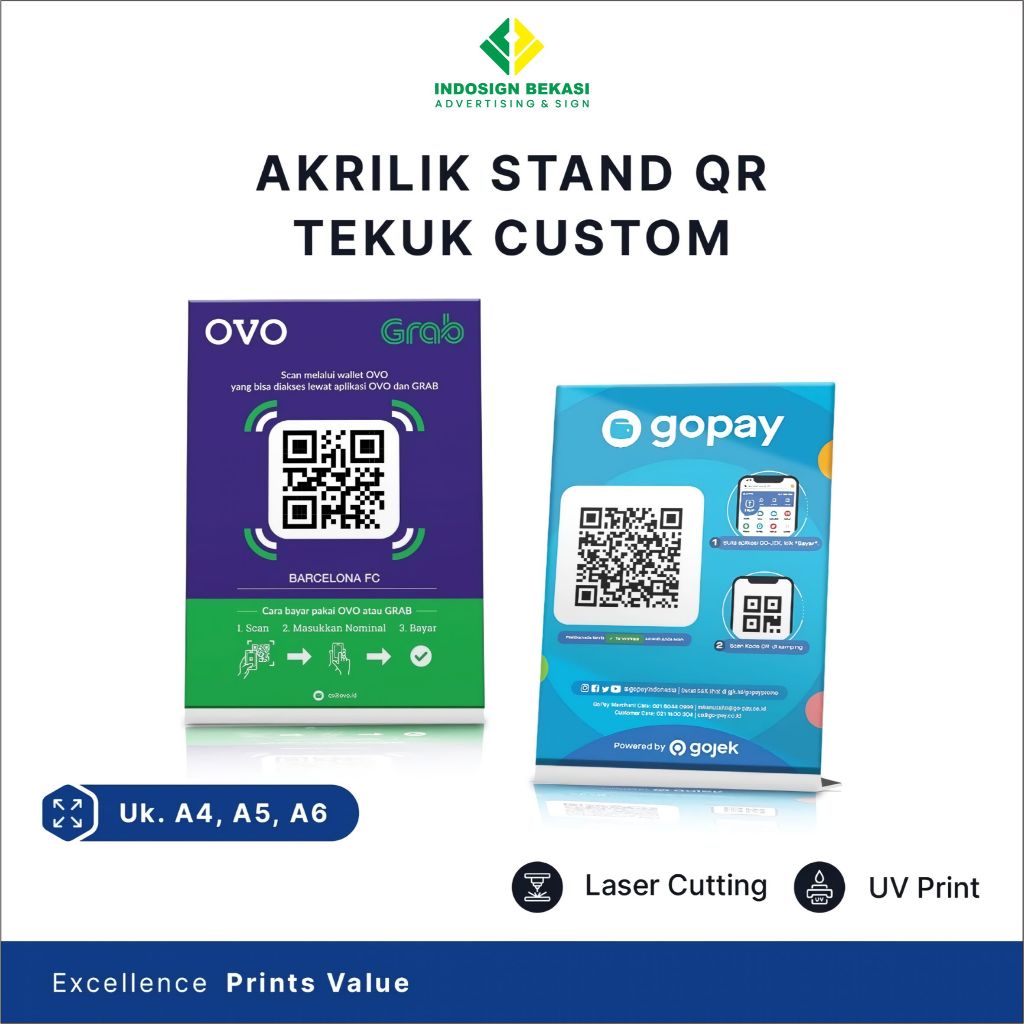 Jual Acrylic Standing QR Code Digital Payment - Papan Custom Print UV ...