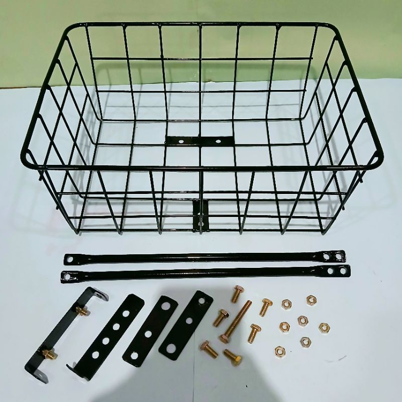 Jual Rak keranjang sepeda full besi hitam coating 35×25×15cm | Shopee ...