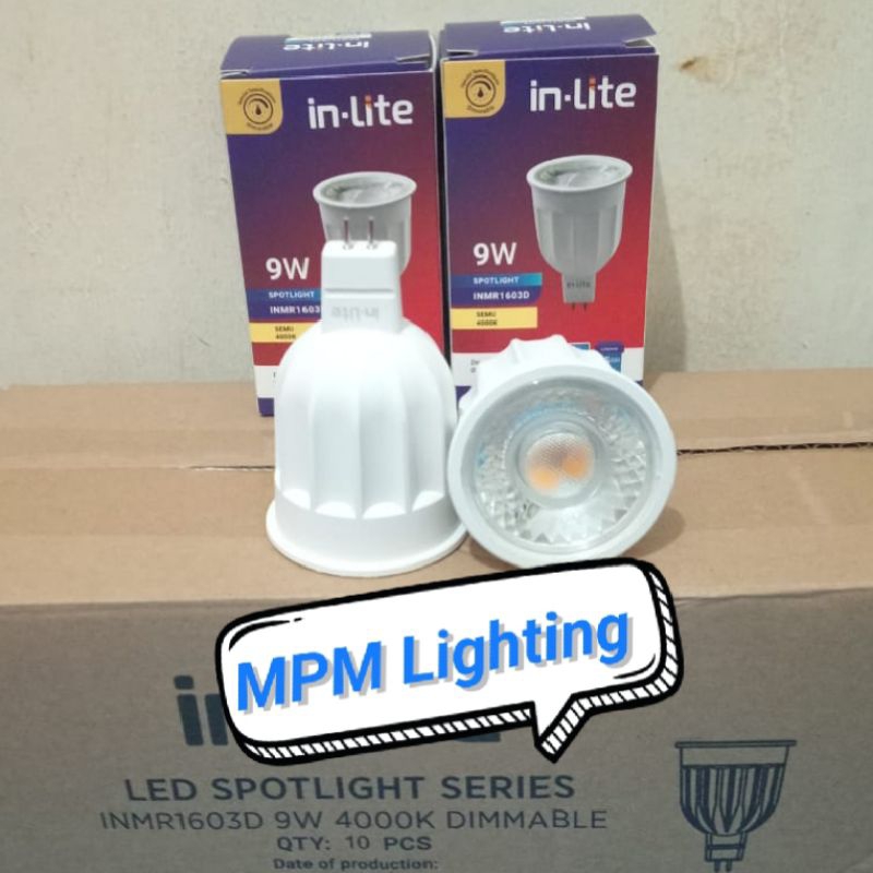 Jual INLITE Dimmable LED Spotlight Mr16 COB 9W 220V / Lampu Spotlight ...