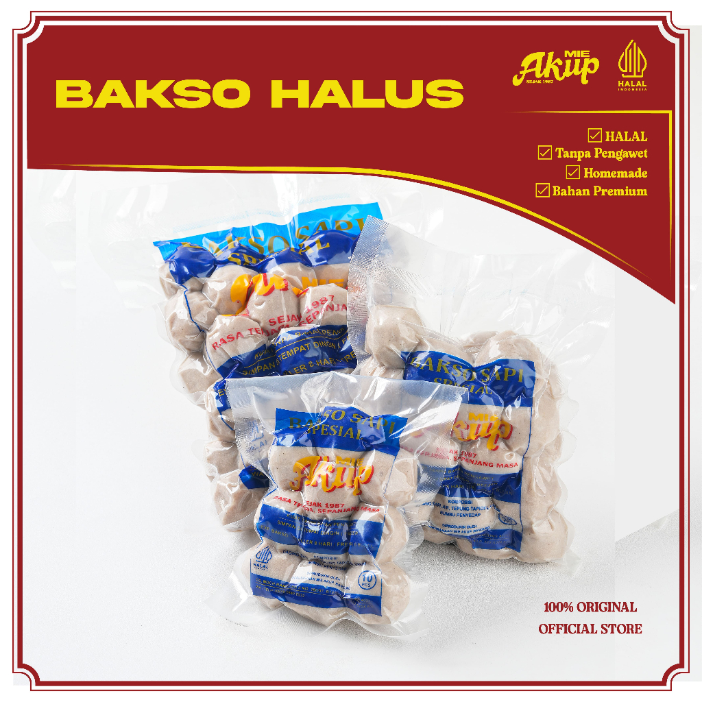 Jual AKUP - Bakso Baso Halus Daging Sapi Asli Frozen Food Instan Halal ...