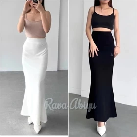 Lunar Mermaid Skirt Rok Satin Silk Premium Rok Duyung Span Flare Wanita Rok Polos