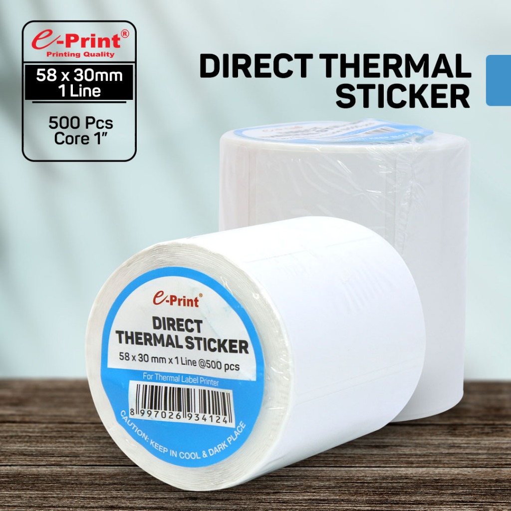 Jual e-Print Direct Thermal Sticker Label Barcode 58 x 30 mm | Shopee ...