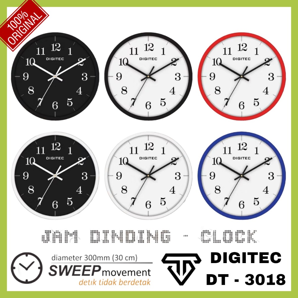 Jual DIGITEC Jam Dinding DT 3018 / DT-3018 / DT3018 DG Wall Clock ...