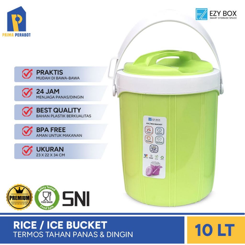 Jual Rice Ice Bucket 10 Liter Termos Nasi Cooler Es Food Safe EZY ...