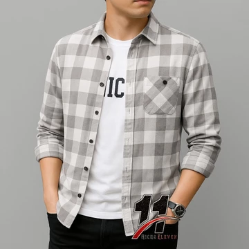 Kemeja Flanel Pria Lengan Panjang Distro Motif Kotak