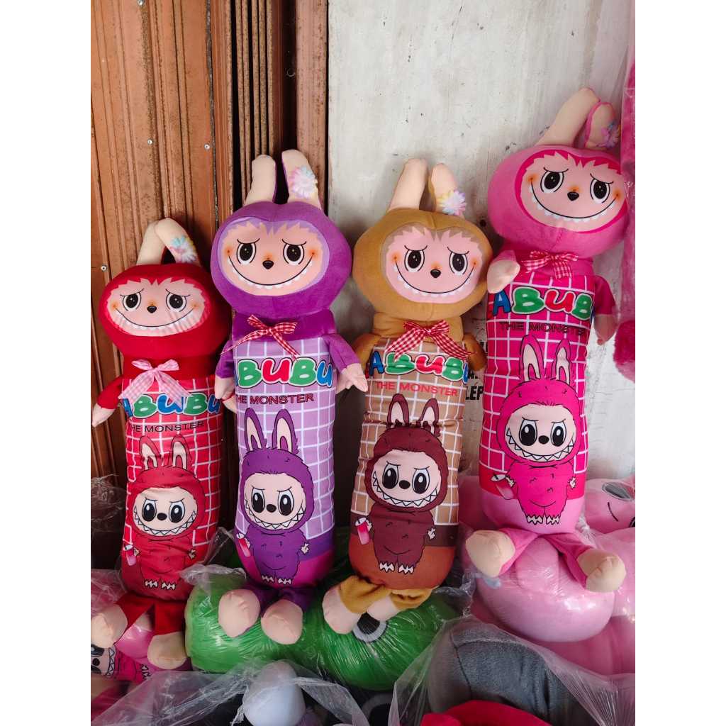 Jual Boneka Guling Labubu the monster macaron labu-labu 45cm | Shopee ...