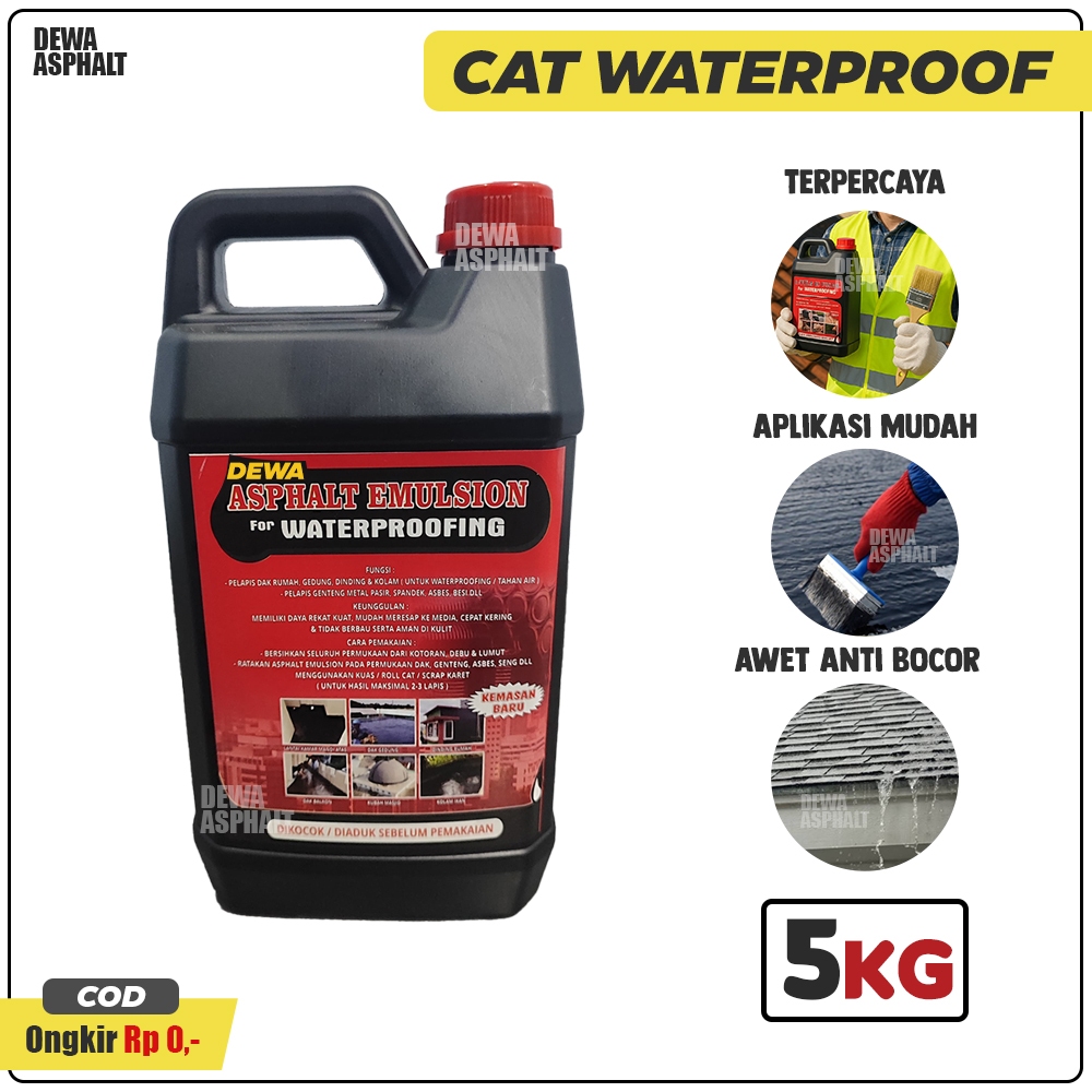 Jual [COD] Cat Asphalt Emulsion Waterproofing 5KG / Cat anti bocor dan ...