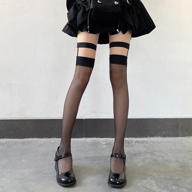 Jual Stocking Transparan Sexy Suspender Atas Lutut Premium Spandex — free download