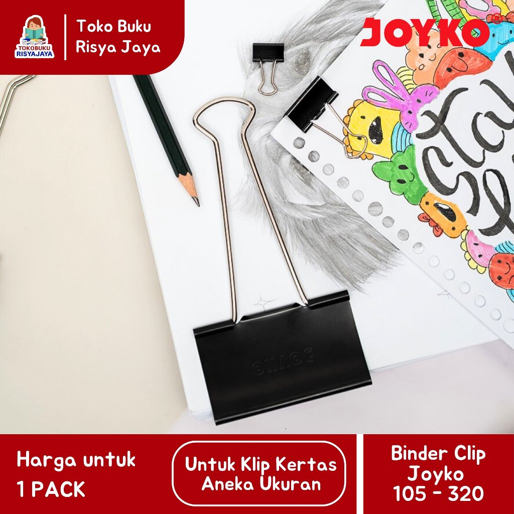 Jual (1 PACK / 6 Biji) Klip Penjepit Kertas Besar / Binder Clip Besar ...