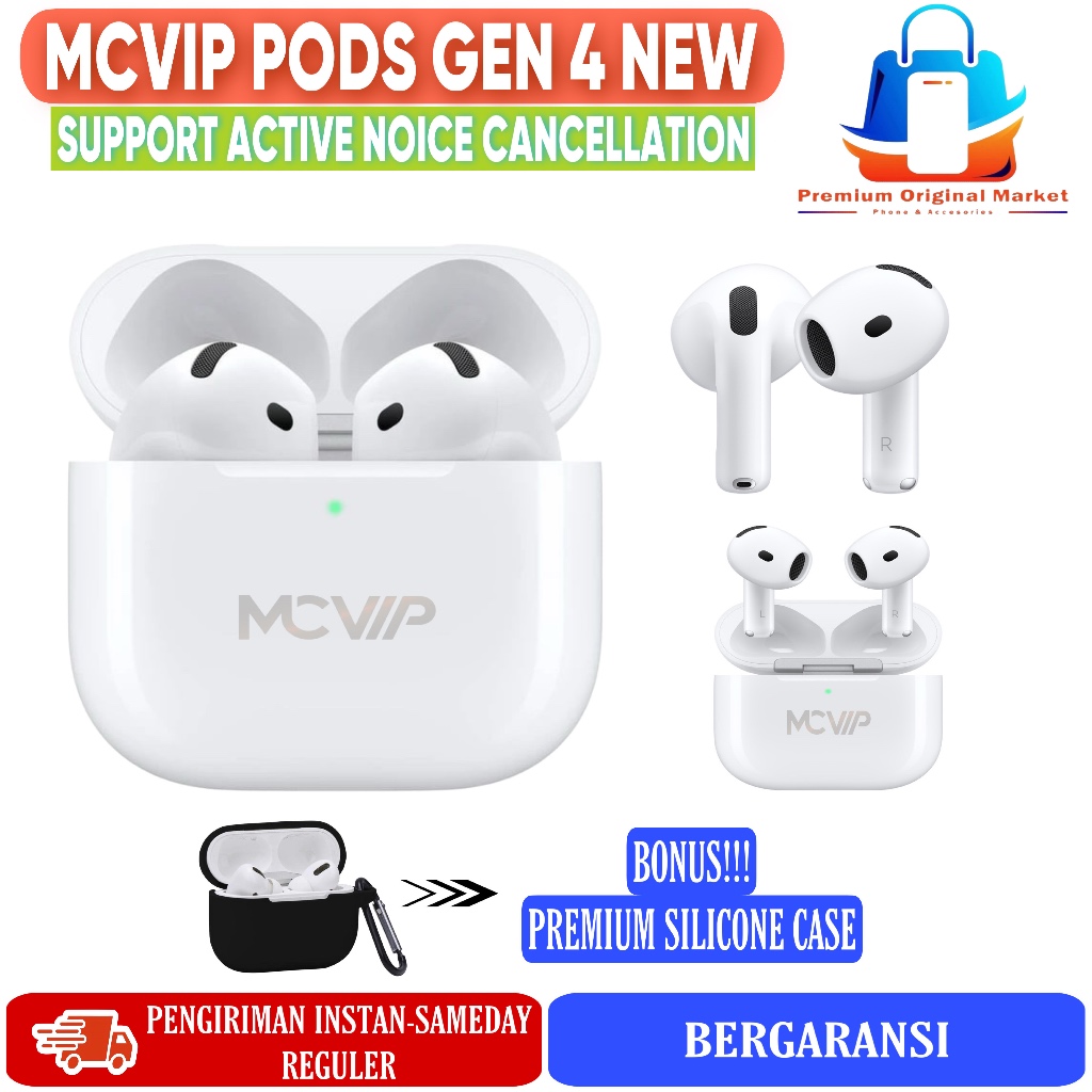 Jual MCVIP Pods Gen 4 (4th Generation) With H2 Chip ANC Active Noise ...