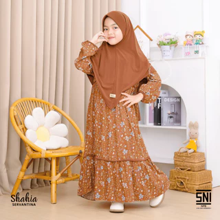 Shahia Servantina - [Satu Set Jilbab] Viola Set Gamis Rayon Anak Perempuan Dress