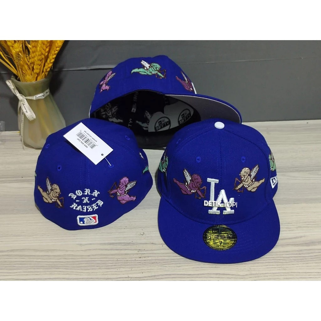 Jual Topi Snapback Fitted LA Dodgers Born x Raised Blue White Biru ...