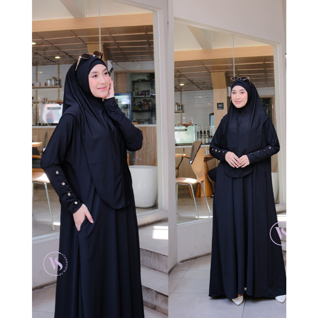 Jual Inara abaya set Gamis abaya set khimar dan ciput Bahan jersey ...