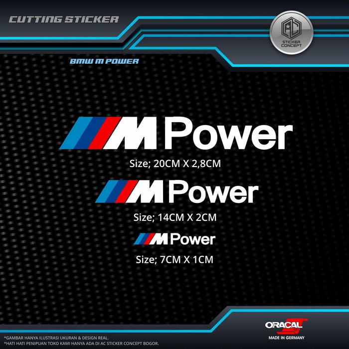 Jual Sticker Cutting BMW M Power Stiker Untuk Kaca Body Mobil | Shopee ...