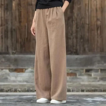 CelanaKulot Katun Linen Celana Panjang Wanita Kulot Katun Linen Casual