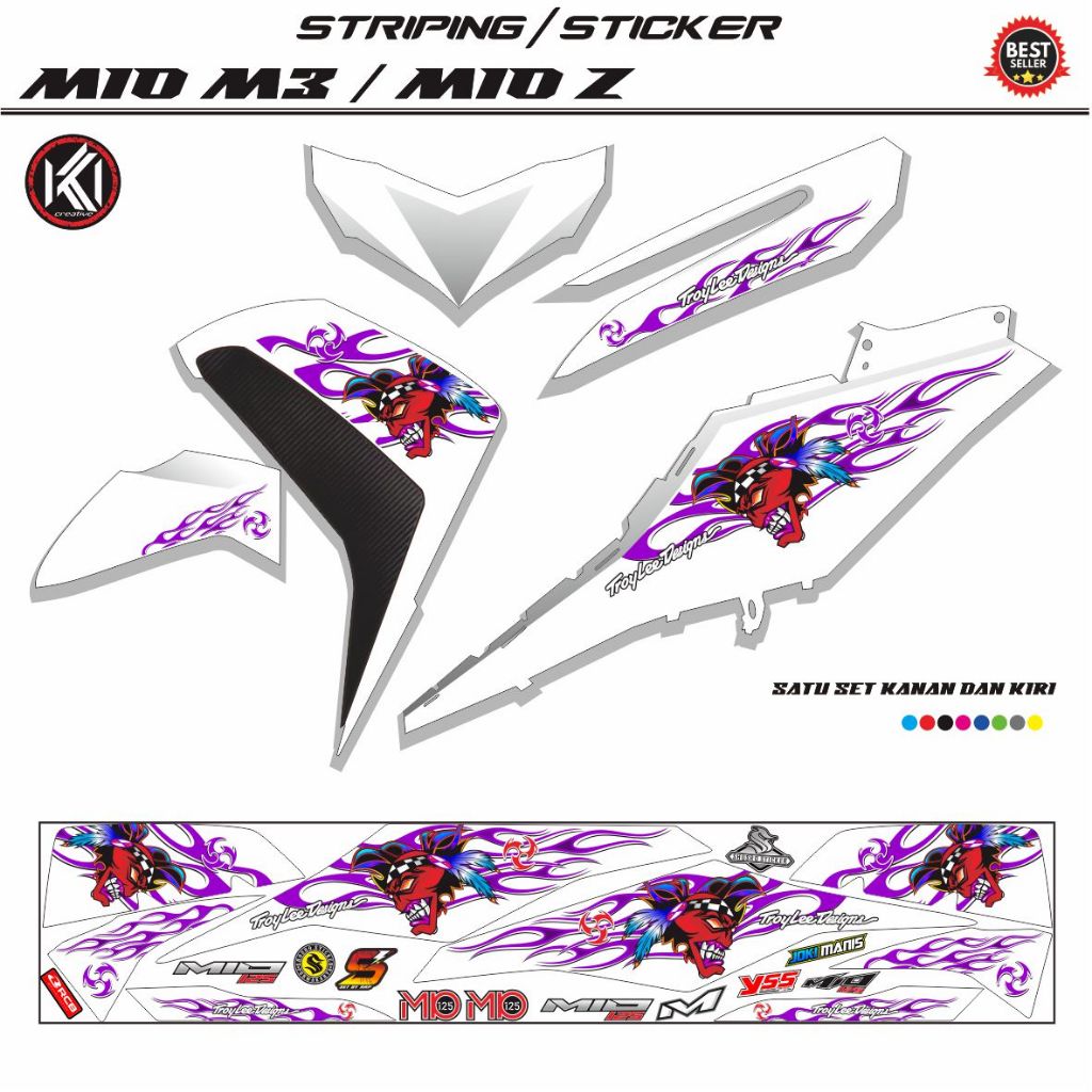 Jual STICKER STRIPING MOTOR MIO Z/ MIO M3 VARIASI ELEGAN SIMPEL MOTIP ...