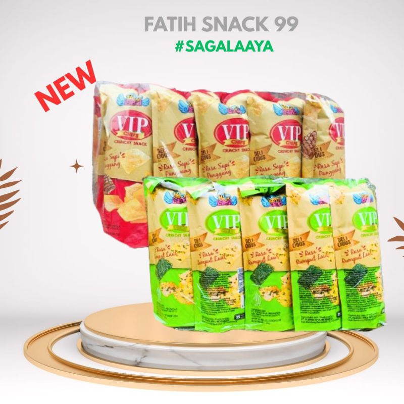 Jual SNACK VIP CHIPS ISI 10 PCS X 28G RASA RUMPUT LAUT & SAPI PANGGANG ...