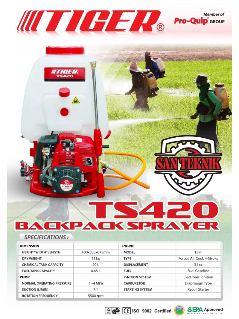 Jual TIGER TS420 4 Tak KNAPSACK/Power Sprayer/Mesin Semprot Hama TS 420 ...